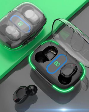 Стерео безжични слушалки КLGO HK-90BL Pure BASS ,Bluetooth 5.0 Touch Control с кутия за безжично зареждане, модел 2023