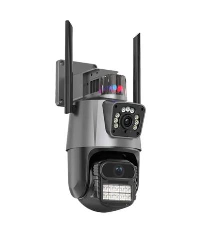 Двойна WIFI PTZ камера за видеонаблюдение 8MP iCsee app
