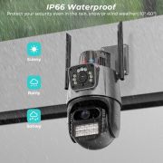 Двойна WIFI PTZ камера за видеонаблюдение 8MP iCsee app